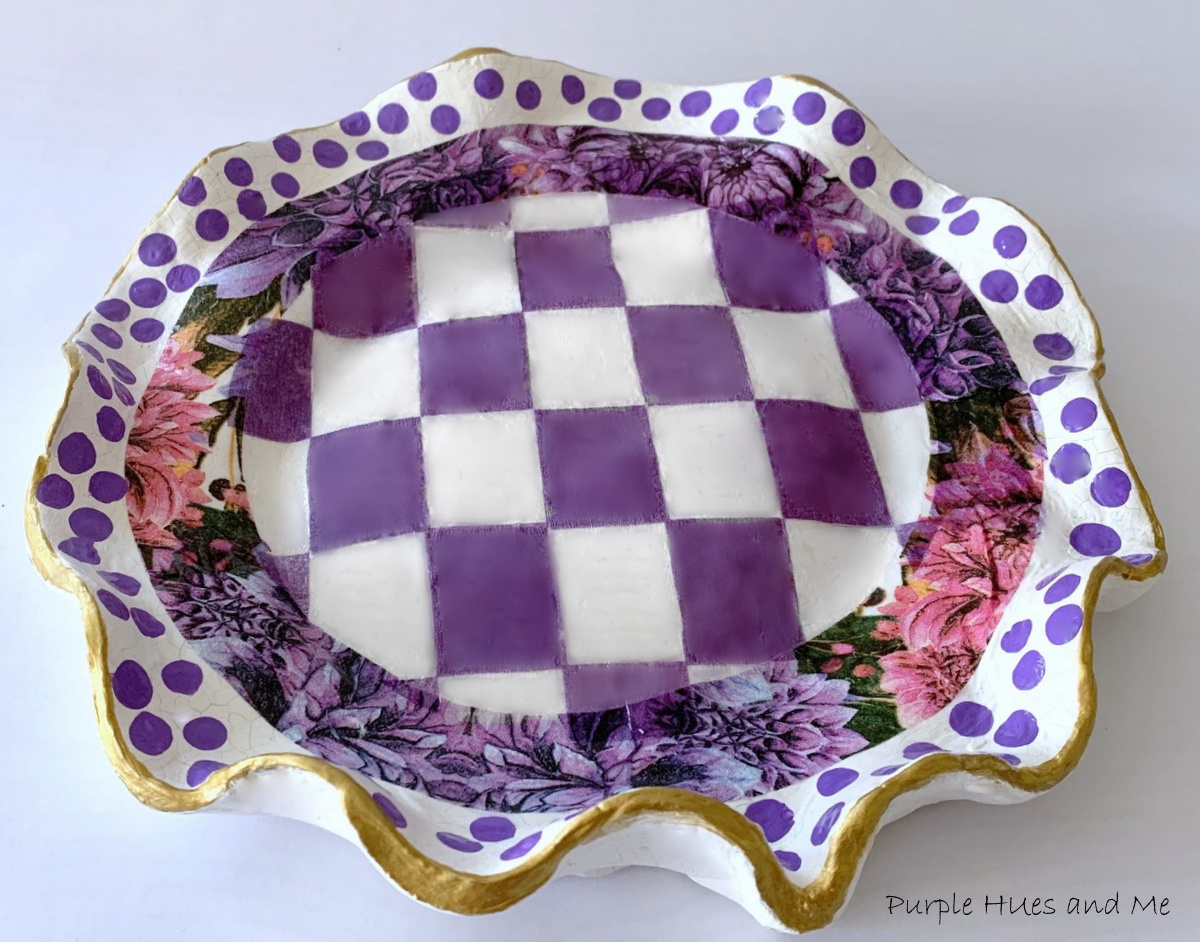 Purple Hues and Me: Decoupage Air Dry Clay Scalloped Edge Dish